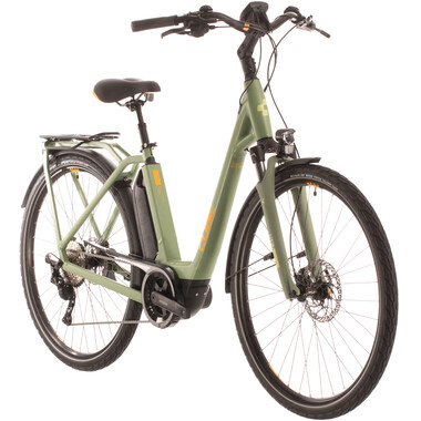 Bicicleta de paseo eléctrica CUBE TOWN SPORT HYBRID PRO 400 WAVE Verde 2020 0